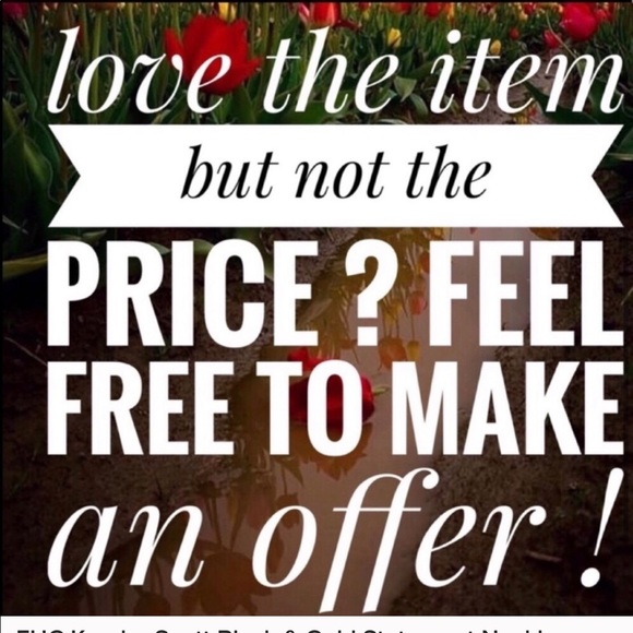 EUC Kendra Scott Black & gold Statement Necklace - Picture 4 of 4